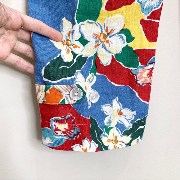 Ralph Lauren Collection Vintage Linen Floral Cargo Pant (Sz 6) Purple Label - Picture 10 of 14